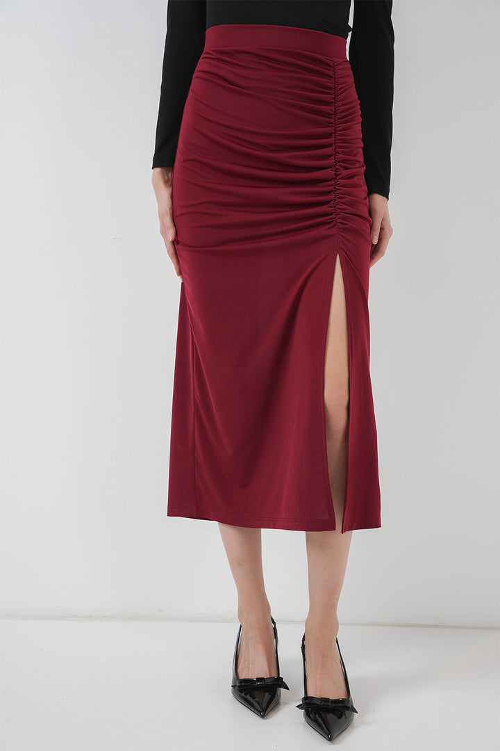 BGD Women Sandy Slit Skirt - Burgundy - Brantford