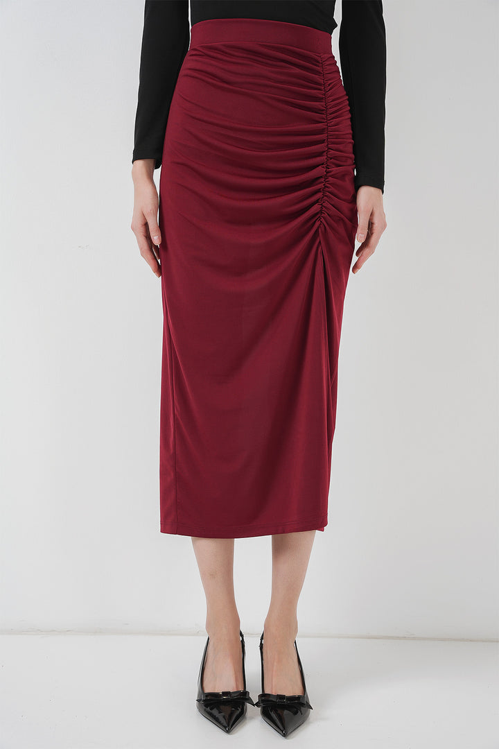 BGD Women Sandy Slit Skirt - Burgundy - Brantford