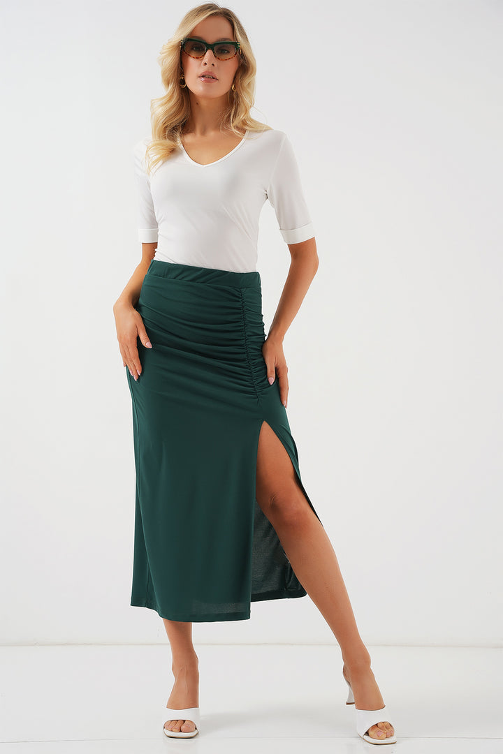 BGD Women Sandy Slit Skirt - Emerald Green - Sarasota