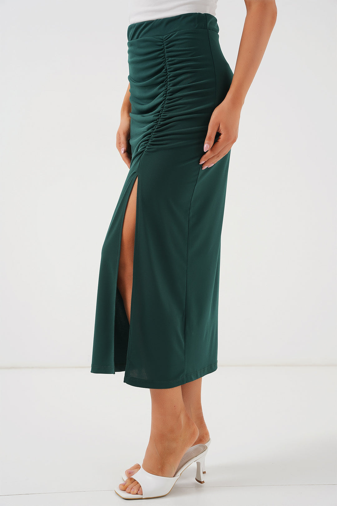 BGD Women Sandy Slit Skirt - Emerald Green - Sarasota