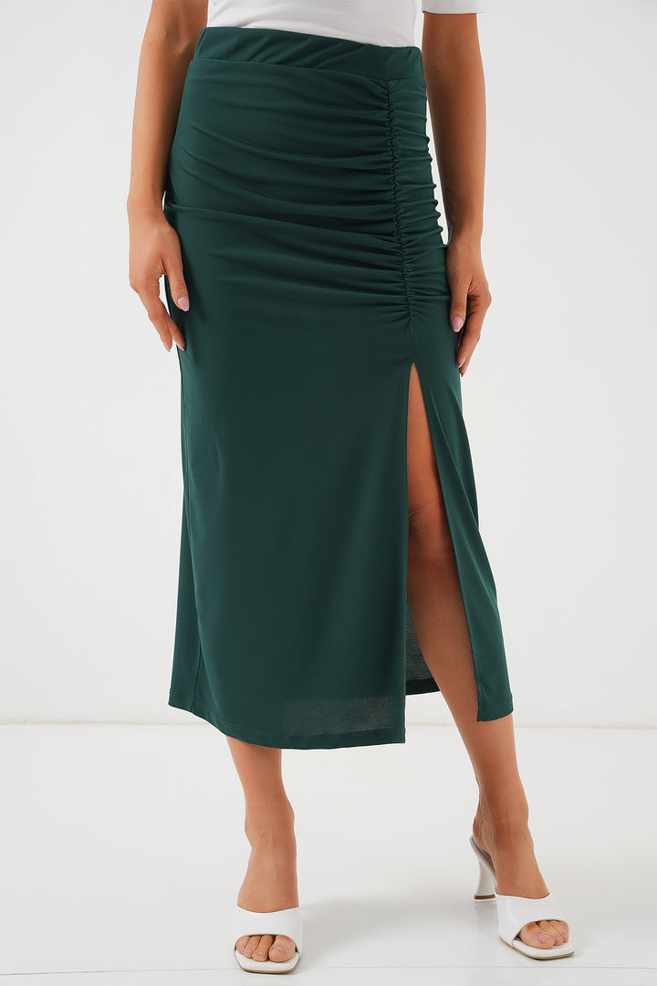 BGD Women Sandy Slit Skirt - Emerald Green - Sarasota