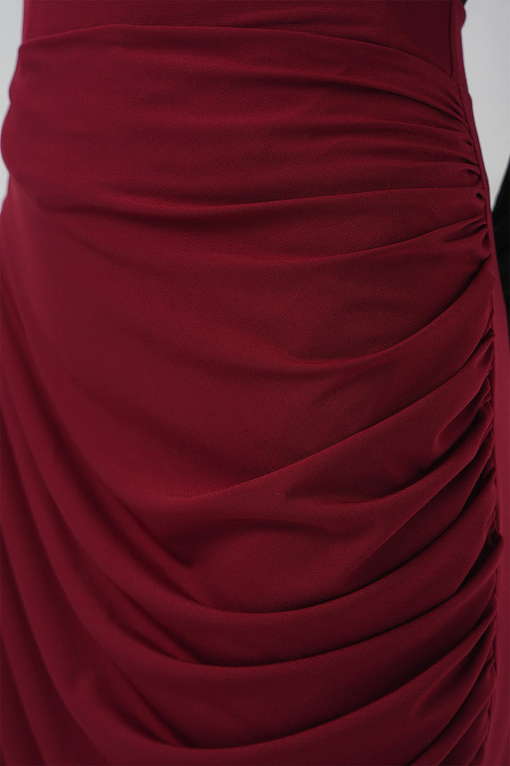 BGD Women Pleated Midi Skirt - Burgundy - Alhaurín de la Torre