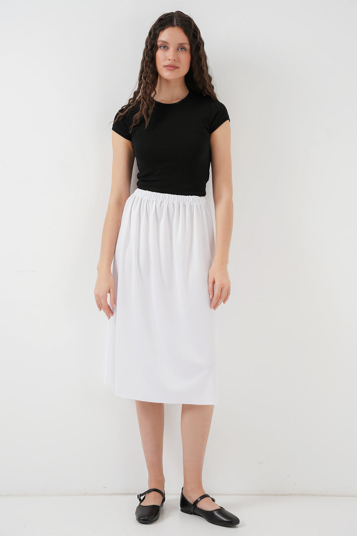 BGD Women Long Skirt Lining Petticoat - White - Nogales