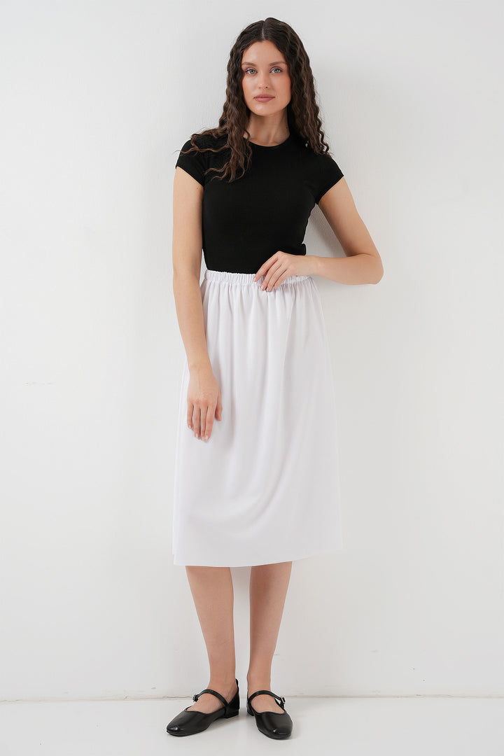 BGD Women Long Skirt Lining Petticoat - White - Nogales
