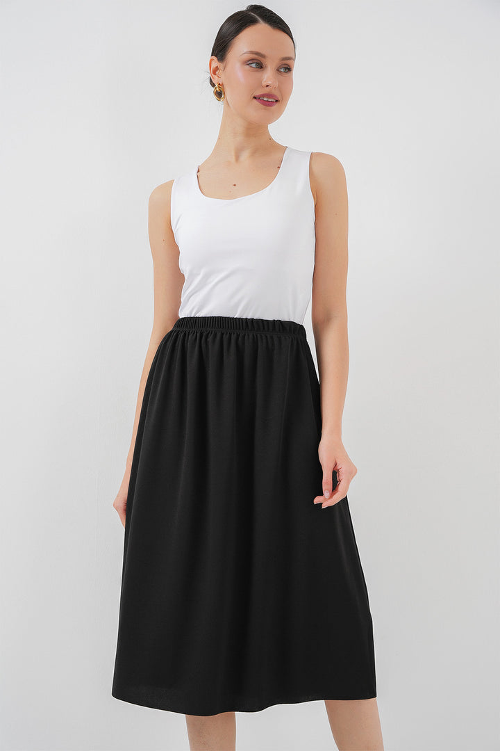 BGD Women Long Skirt Lining Petticoat - Black - Palmela