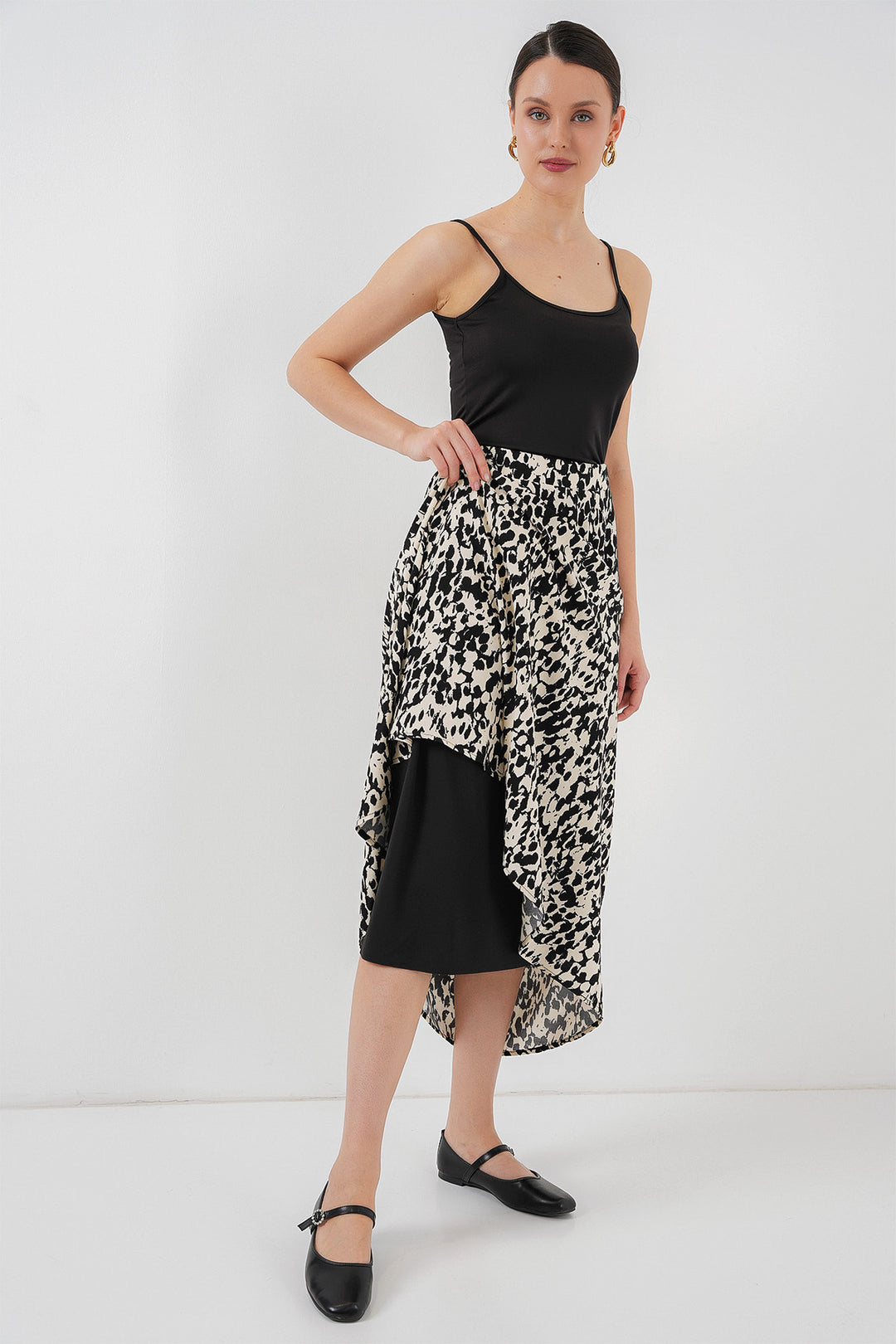 BGD Women Long Skirt Lining Petticoat - Black - Palmela