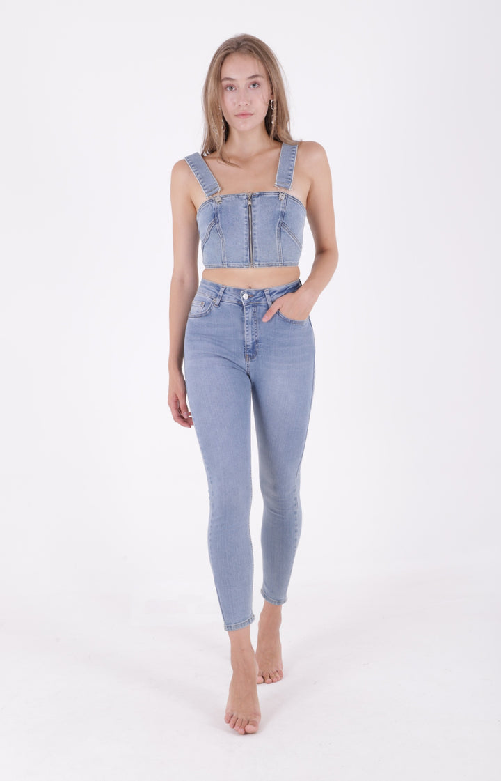 XLJ High Waisted Ankle Length Skinny Jean Mixed - Colombes