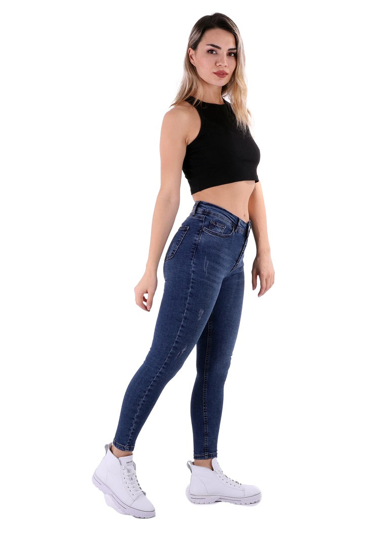 XLJ High Waisted Skinny Ankle Length Jean Mixed - Deinze