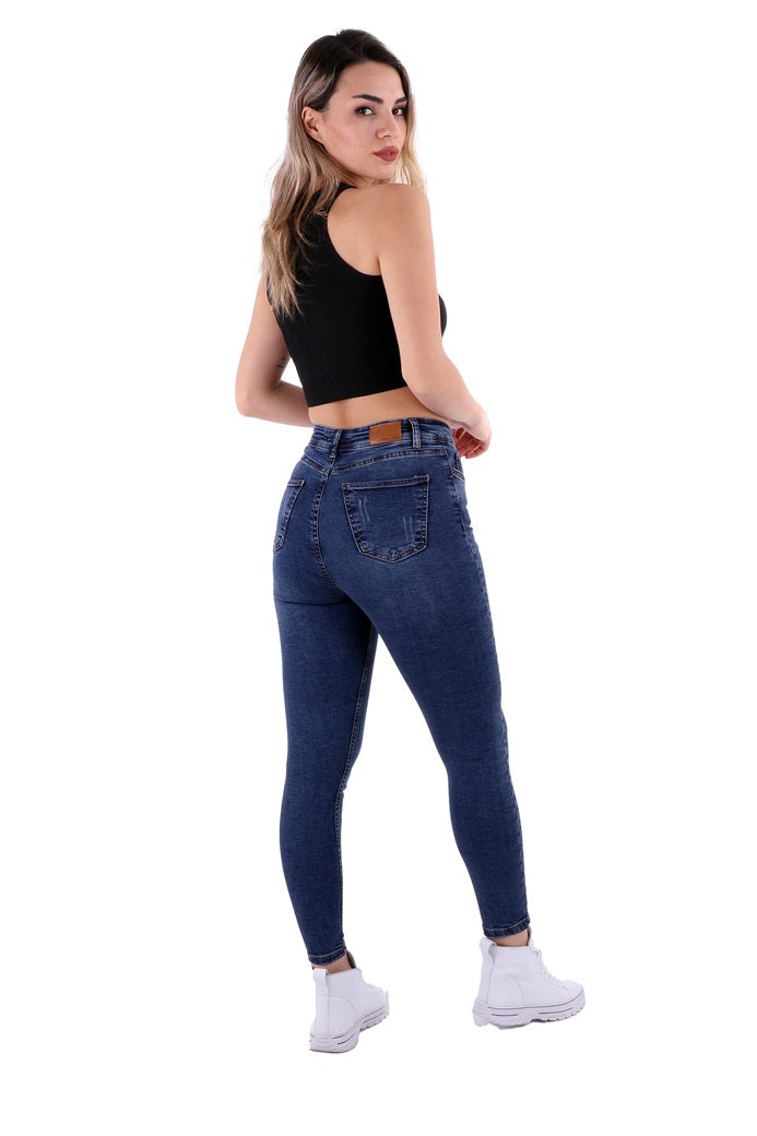 XLJ High Waisted Skinny Ankle Length Jean Mixed - Deinze