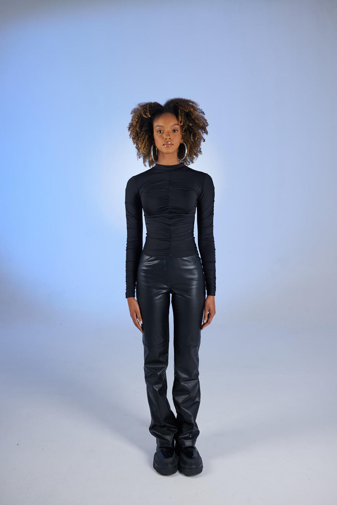 HLLY Women Draped Blouse Black - Tejupilco