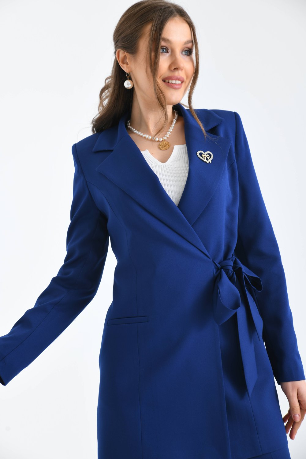 NDL Women Navy Blue Women's Suit with Patterns - Annemasse