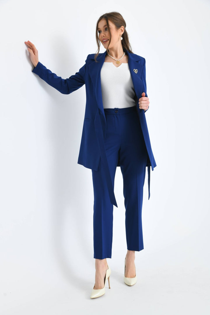 NDL Women Navy Blue Women's Suit with Patterns - Annemasse