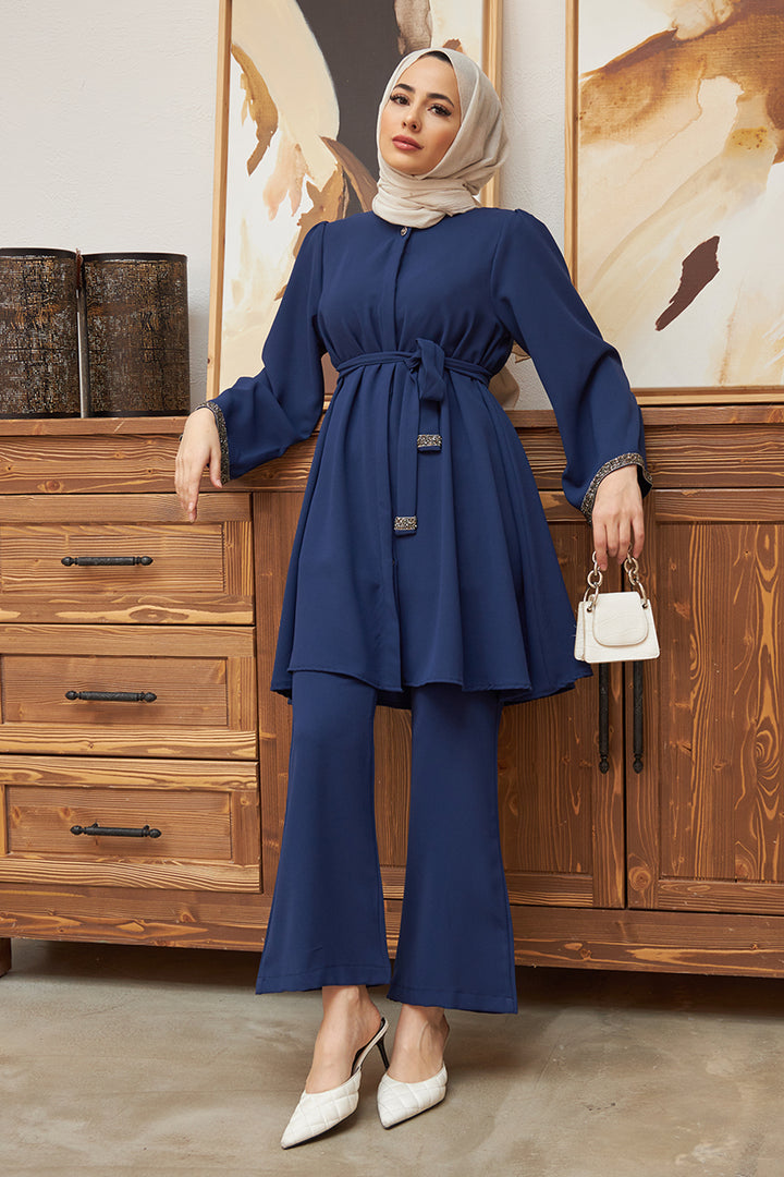 ZRF Women Spanish Flared Pants Tunic Set - Indigo - Manchester