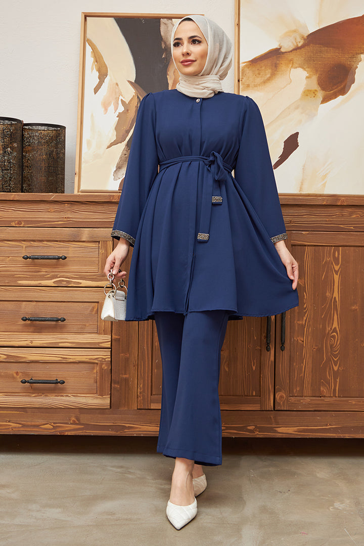 ZRF Women Spanish Flared Pants Tunic Set - Indigo - Manchester