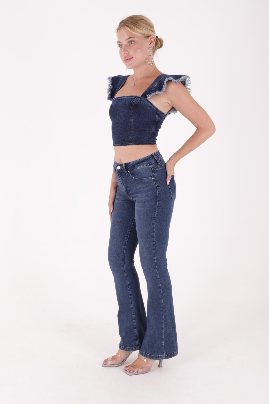 XLJ High Waisted and Flared Leg Skinny Jean Mixed - Settimo Torinese