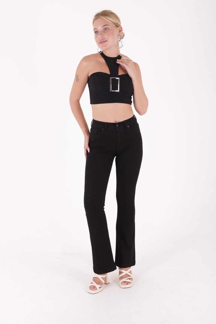 XLJ High Waisted and Flared Leg Skinny Jean Mixed - Istog