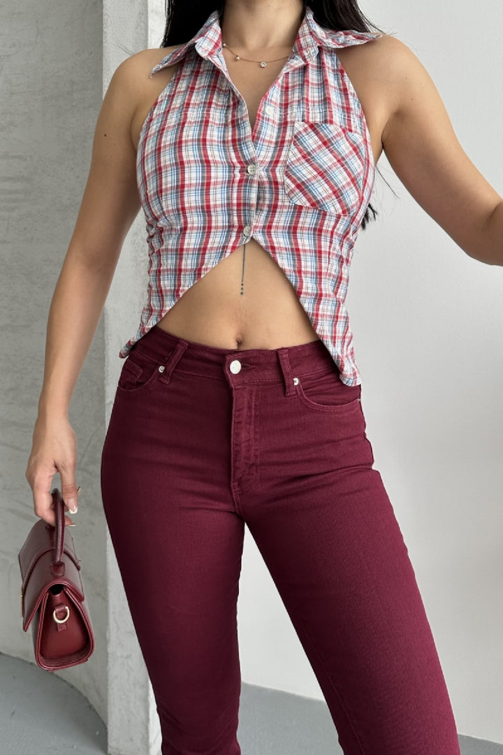 XLJ High Waisted and Flared Leg Skinny Jean Mixed - Hoover