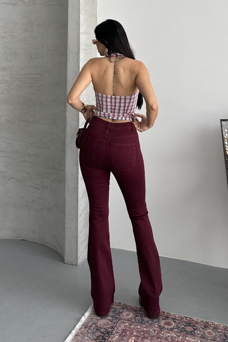 XLJ High Waisted and Flared Leg Skinny Jean Mixed - Hoover