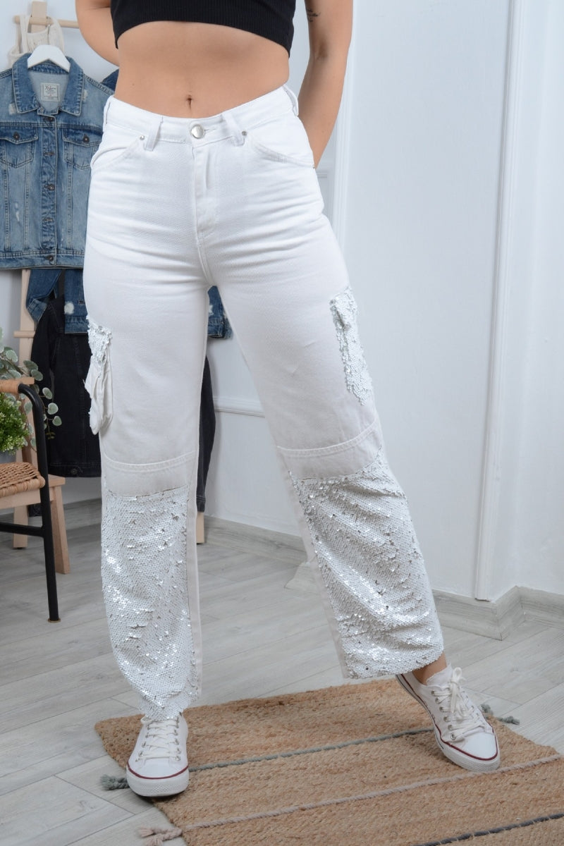 XLJ Sequined High Waisted Jean Mixed - Yecapixtla