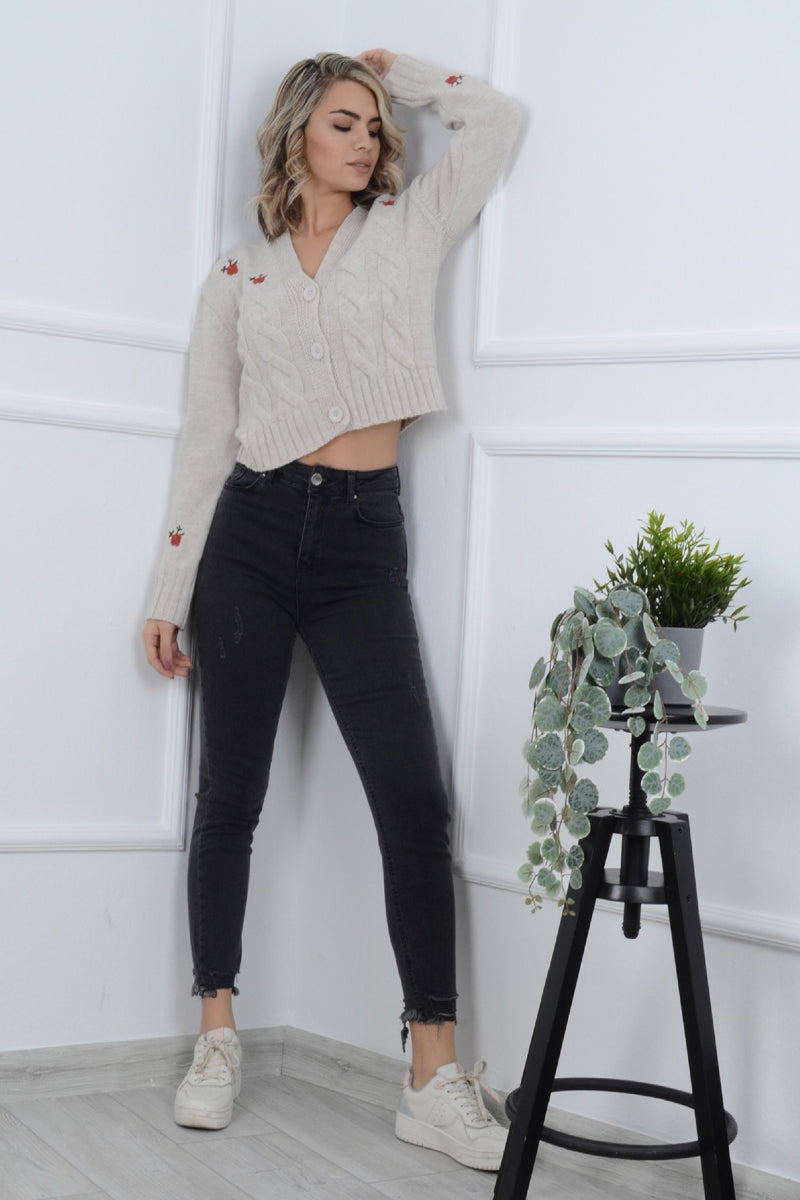 XLJ High Waisted Mom Fit Ankle Length Jean with Ripped Finish Mixed - Erding