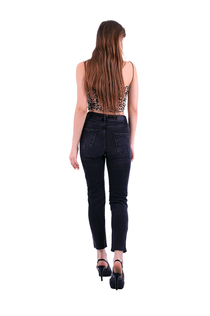 XLJ Fringe Ending Comfort Slim Ankle Length Ripped Jean Mixed - Oshkosh