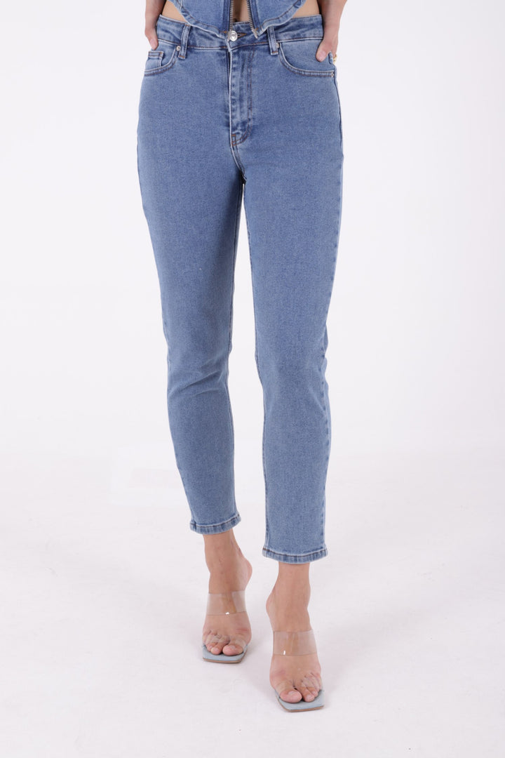 XLJ High Waisted Comfort Slim Ankle Length Jean Mixed - Braine-l’Alleud
