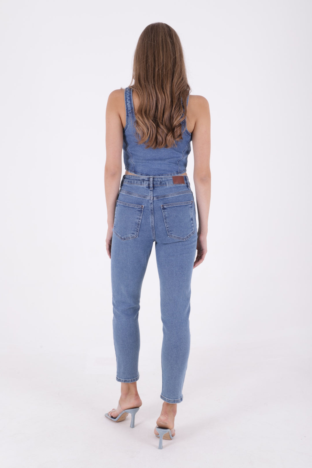 XLJ High Waisted Comfort Slim Ankle Length Jean Mixed - Braine-l’Alleud