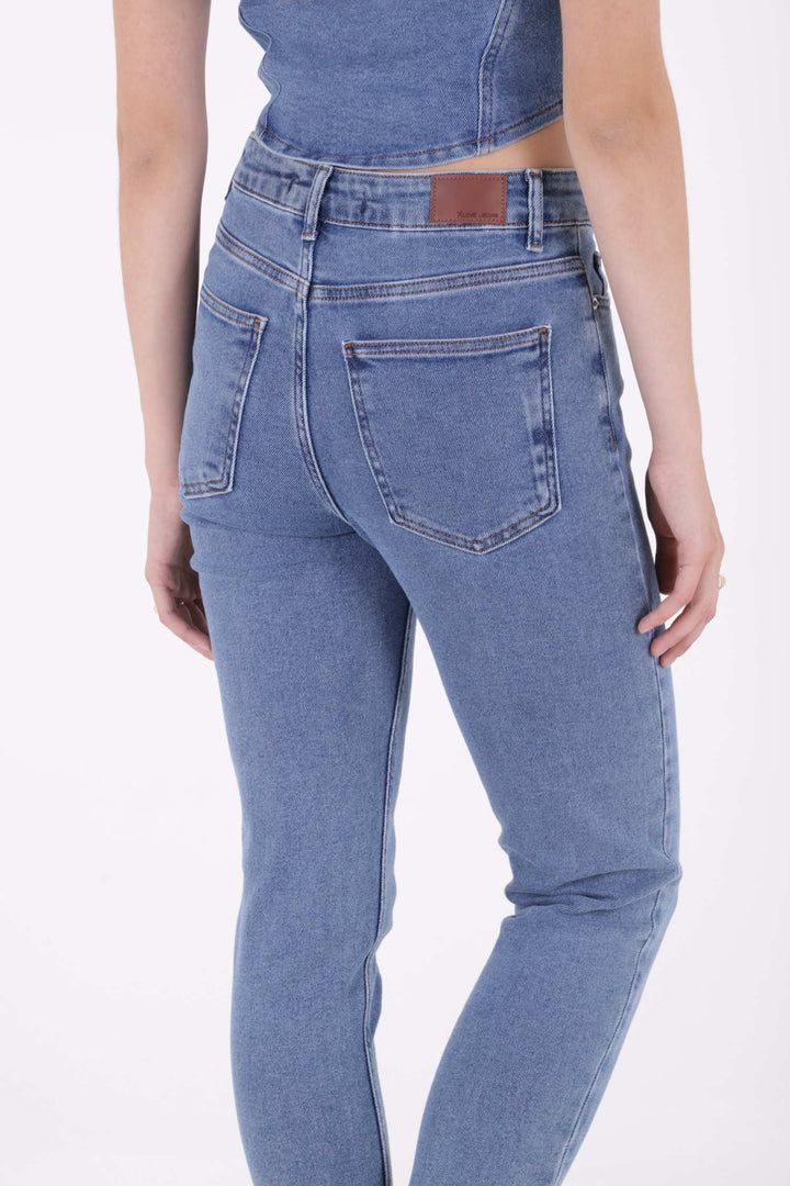 XLJ High Waisted Comfort Slim Ankle Length Jean Mixed - Braine-l’Alleud