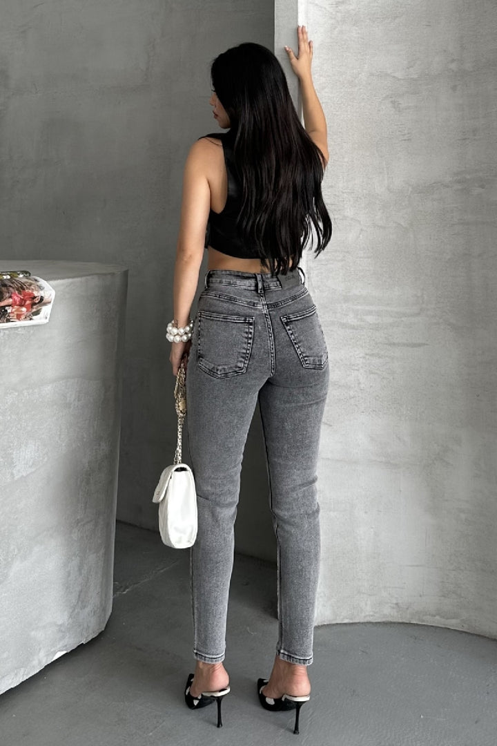 XLJ High Waisted Comfort Slim Ankle Length Jean Mixed - Seixal