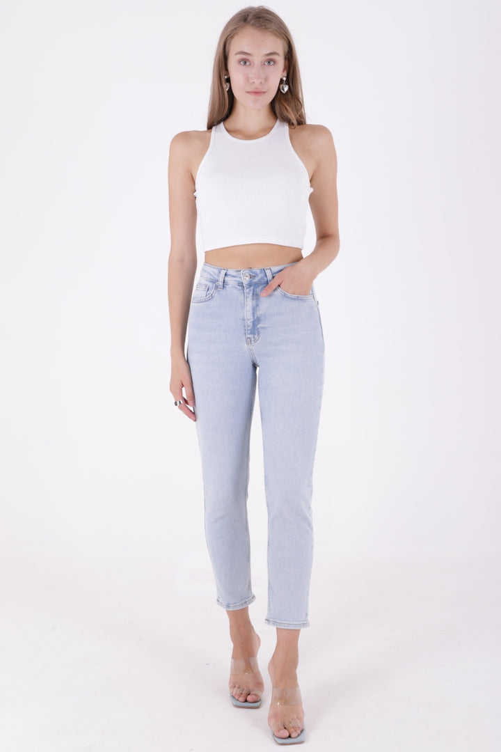 XLJ High Waisted Comfort Slim Ankle Length Jean Mixed - Tarbes