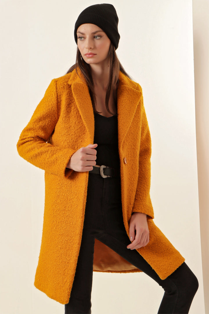 BGD Women Oversized Coat - Mustard - Broken Arrow