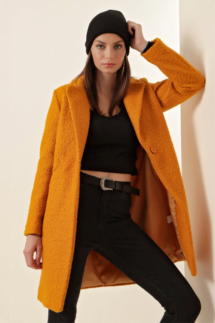 BGD Women Oversized Coat - Mustard - Broken Arrow