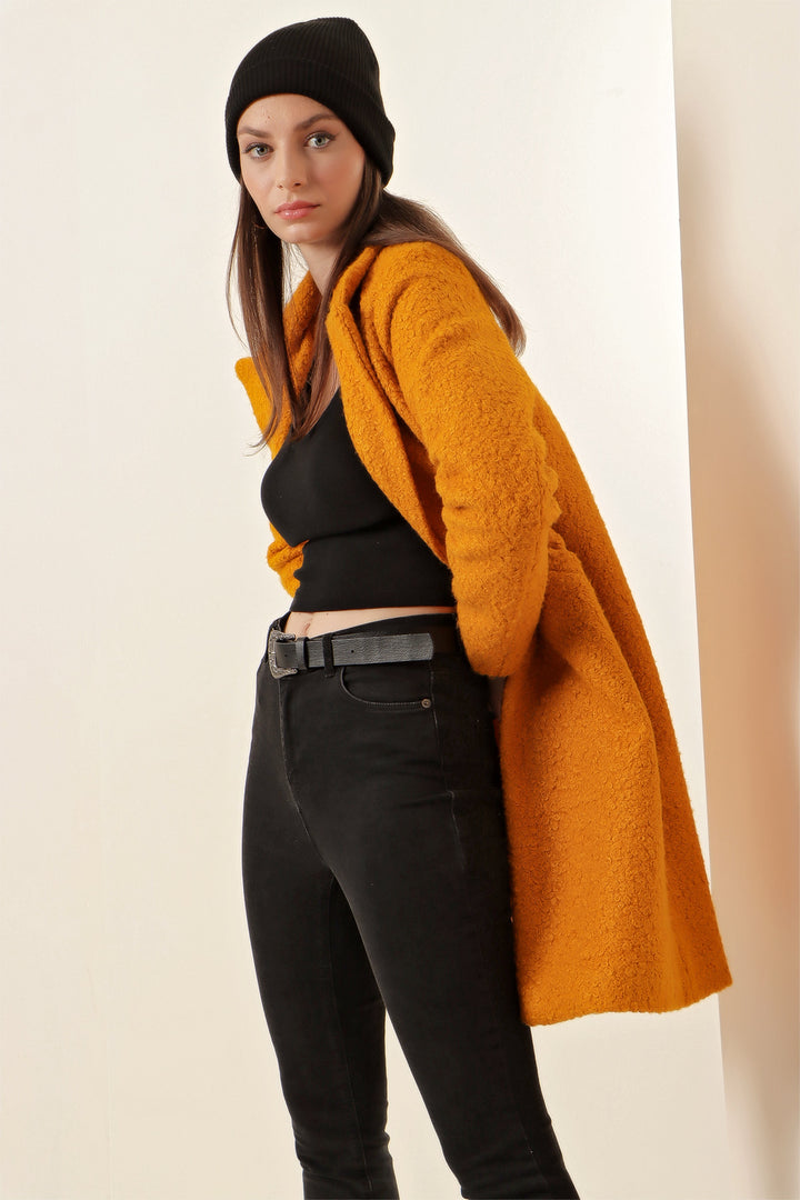 BGD Women Oversized Coat - Mustard - Broken Arrow