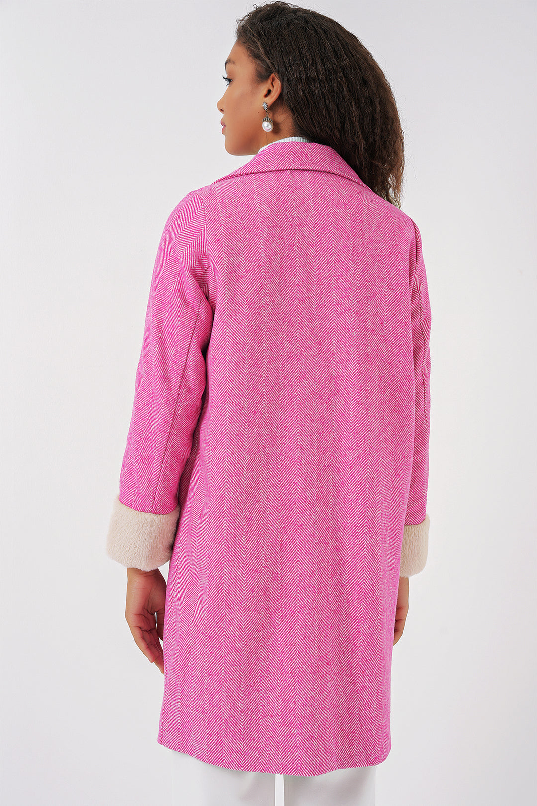 BGD Women Fishbone Stamp Coat - A.Fuchsia - Panama City