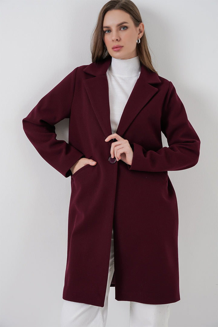 BGD Women Stamp Coat - Burgundy - Thessaloníki