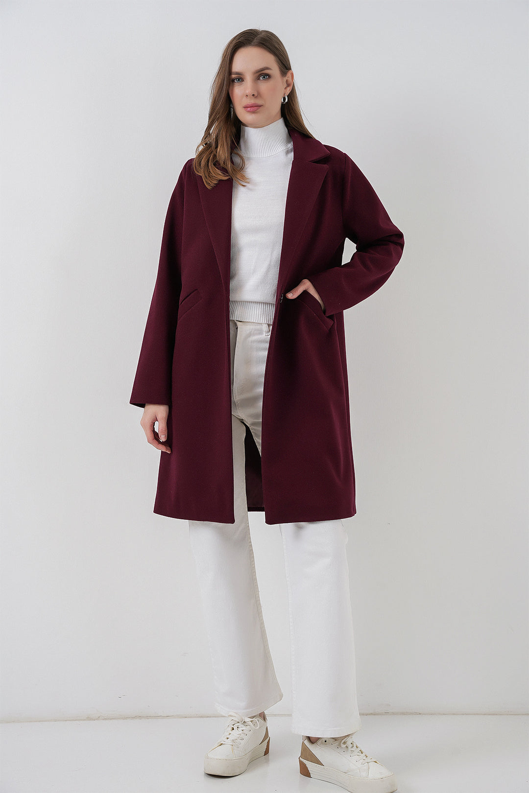 BGD Women Stamp Coat - Burgundy - Thessaloníki