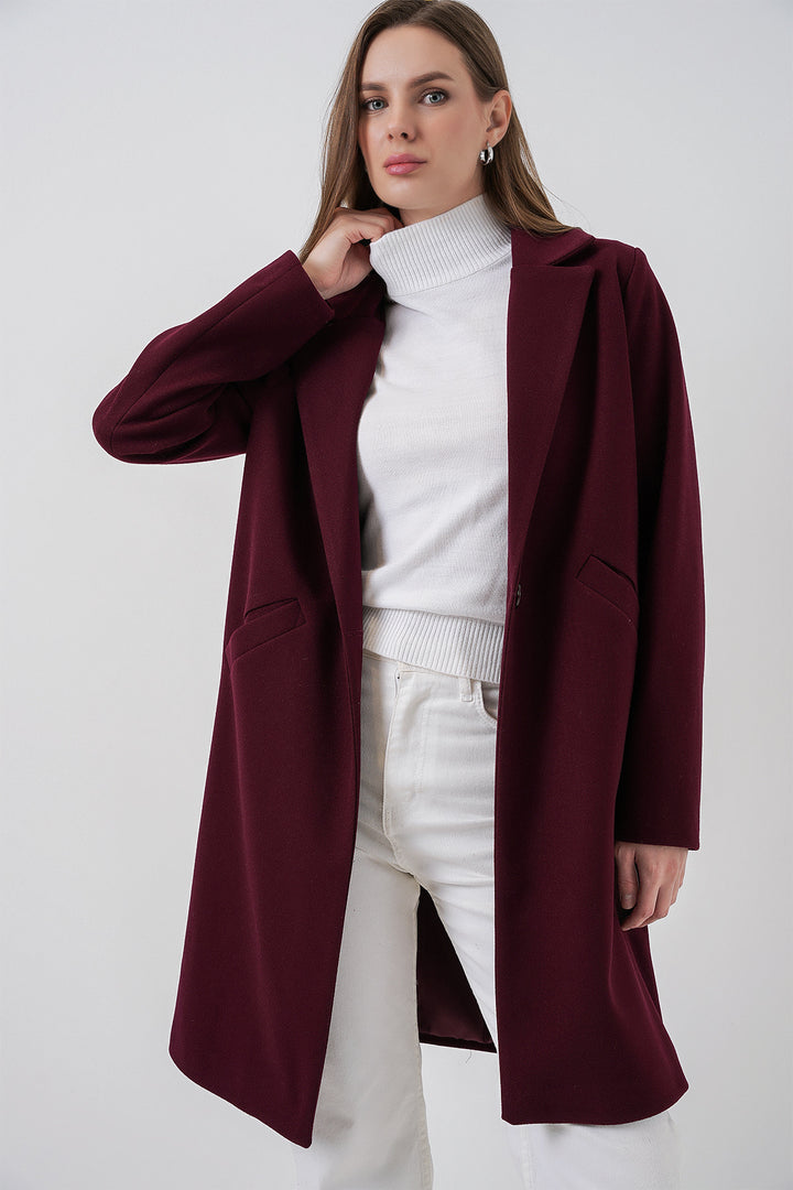 BGD Women Stamp Coat - Burgundy - Thessaloníki
