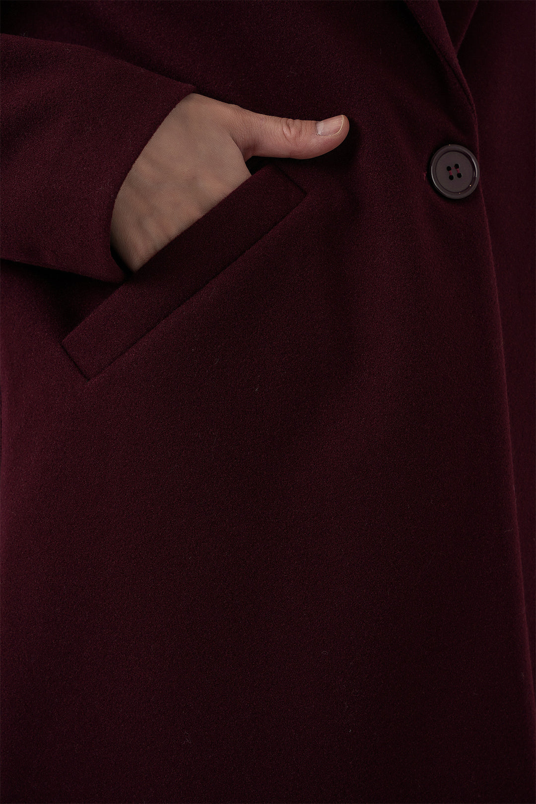 BGD Women Stamp Coat - Burgundy - Thessaloníki