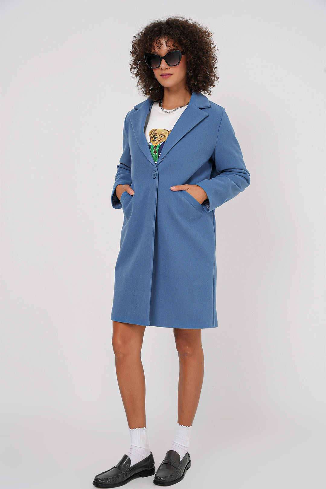 BGD Women Stamp Coat - Indigo - Miranda de Ebro