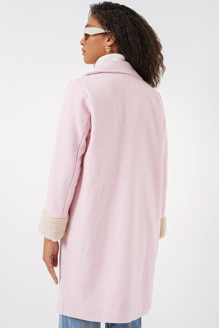 BGD Women Fishbone Stamp Coat - Powder - Monreale