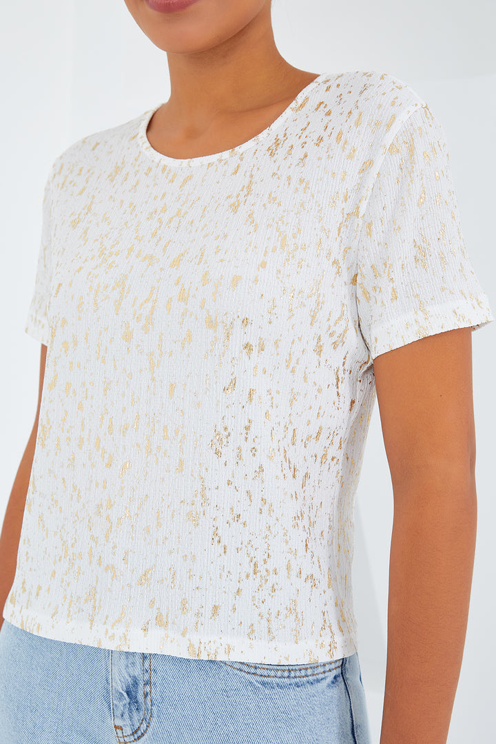 BGD Women Woman Ecru Leaf Basic T-shirt 909 - Avondale