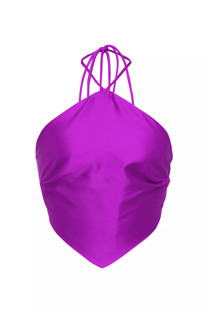 FRV Fuchsia satin sleeveless crop top - Hove