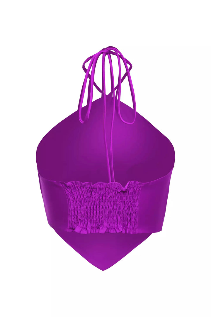 FRV Fuchsia satin sleeveless crop top - Hove