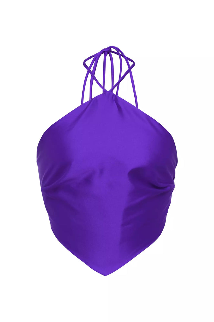 FRV Purple satin sleeveless crop top - Carmichael