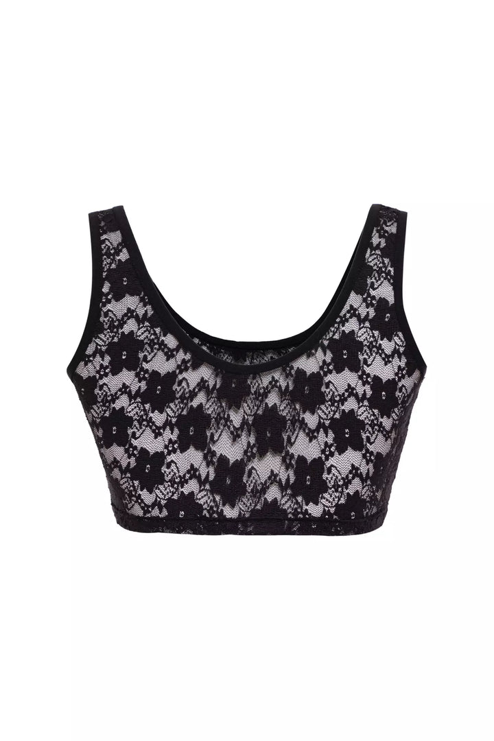 FRV Black lace sleeveless mini crop top - Florence