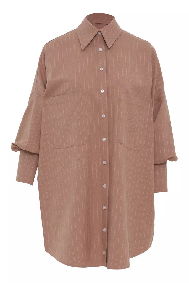 FRV Camel woven long sleeve long shirt - Arles