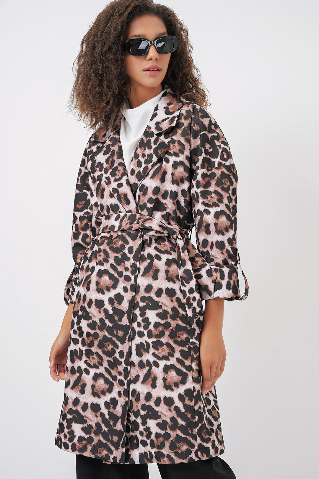 BGD Women Double-Breasted Collar Lined Trench Coat - Dark Brown - Hanover Park