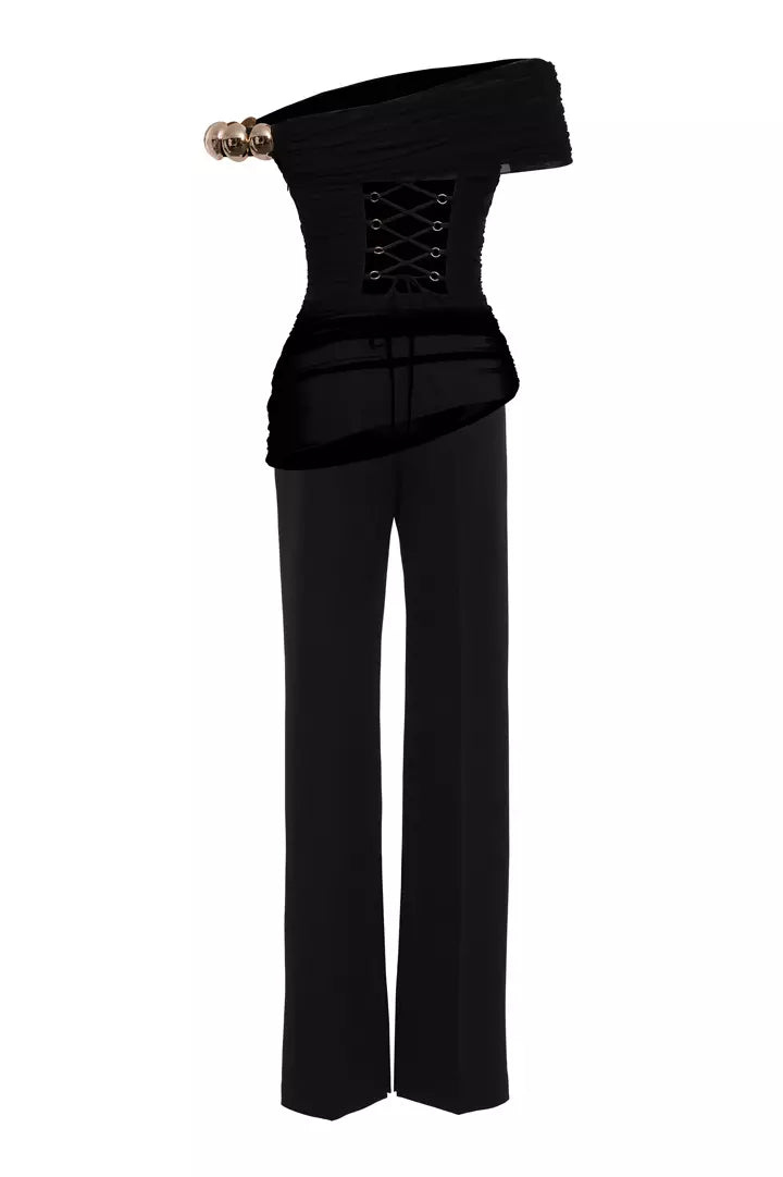FRV Black tulle sleeveless long set - Woking