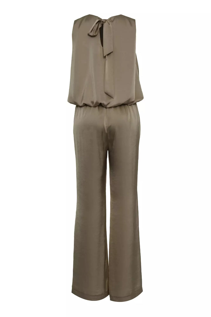 FRV Khaki satin sleeveless long set - Mount Laurel