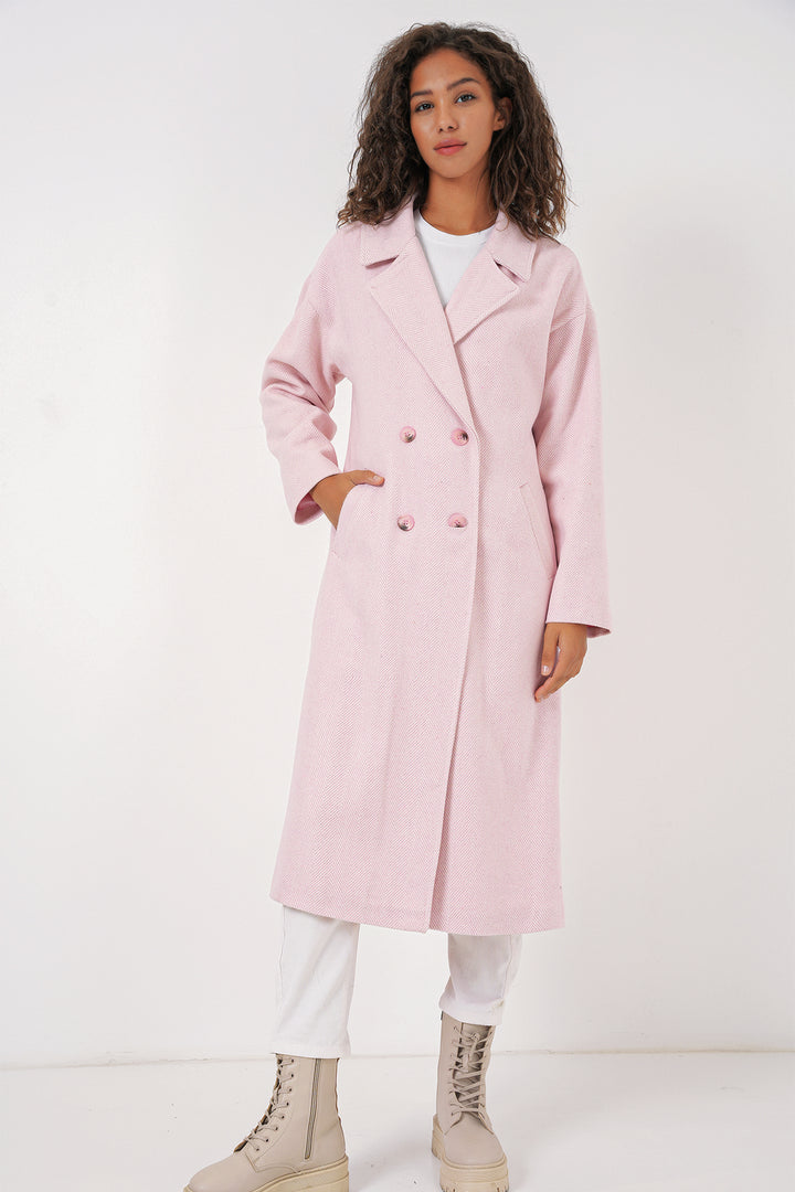BGD Women Oversized Wide Cut Wool Long Coat - Powder - Azusa